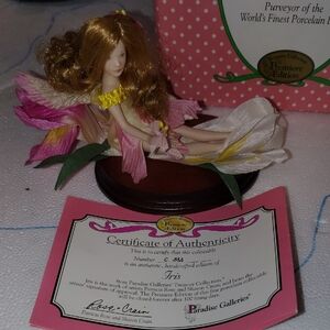 Iris Porcelain Figurine - Pink and Yellow